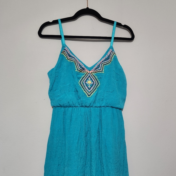 Maurices embroidered boho mini dress spaghetti sleeve summer travel beachy - Picture 2 of 5